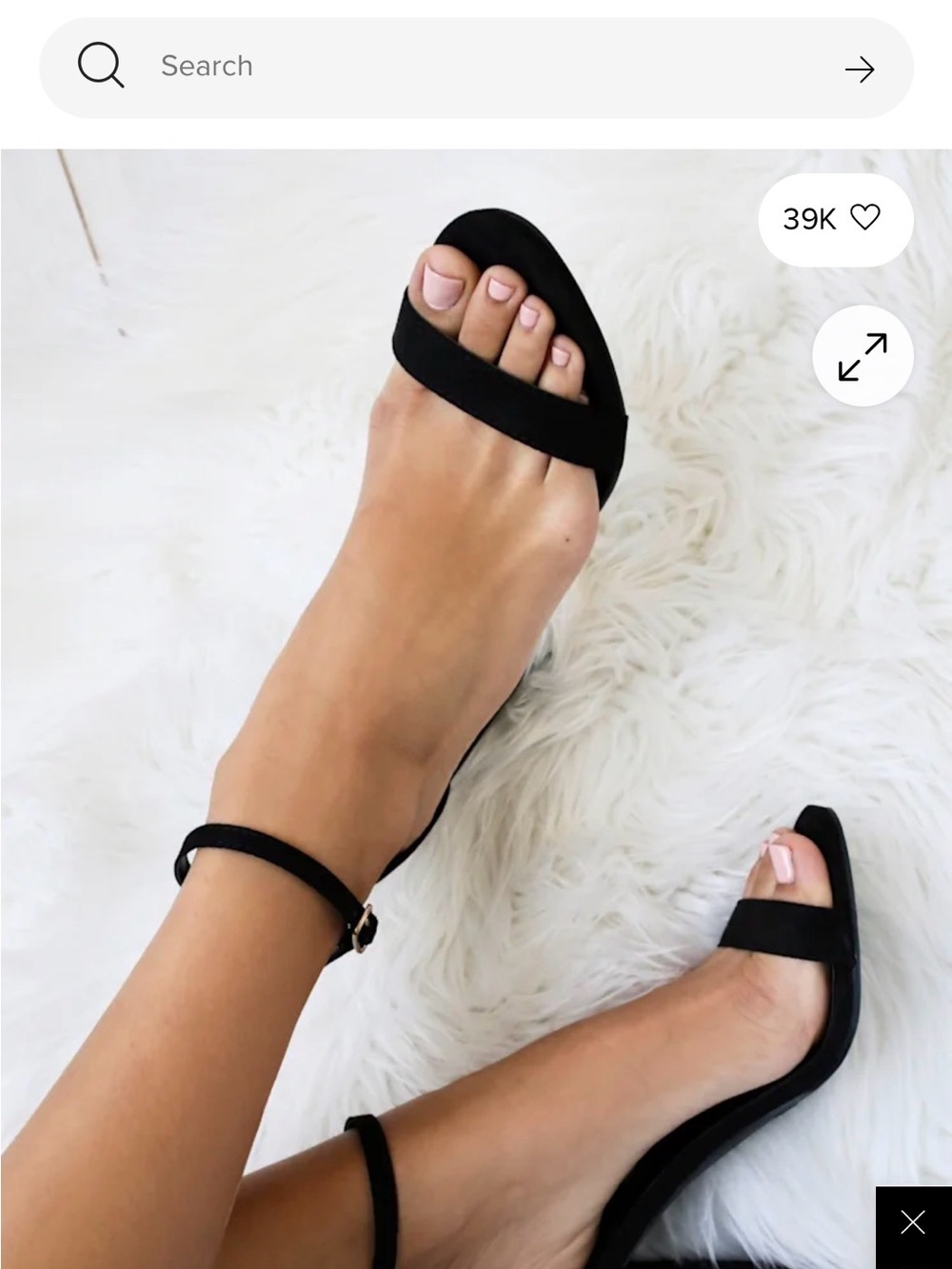 Lulu's Black Suede Ankle-Strap Block Heel Sandals new in box 8.5 - Picture 6 of 6
